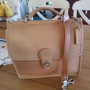 Coach Tan Leather Crossbody Satchel